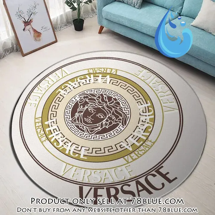 Versace medusa pattern luxury brand fashion round rug carpet home decor special gift 78b0541918